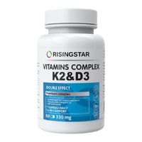 Комплекс витаминов K2 и Д3 Дабл эффект Risingstar капсулы 330мг 60шт