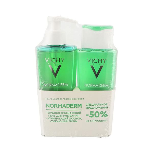 Набор Vichy/Виши Normaderm: Лосьон очищающий+Гель для умывания скидка -50% на второй гель 200мл+200мл