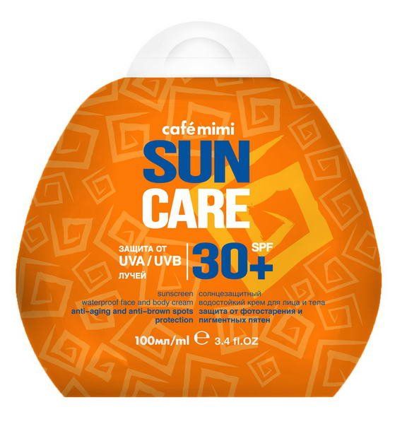 Крем для лица и тела солнцезащитный водостойкий Spf 50+, Cafe mimi 100 мл