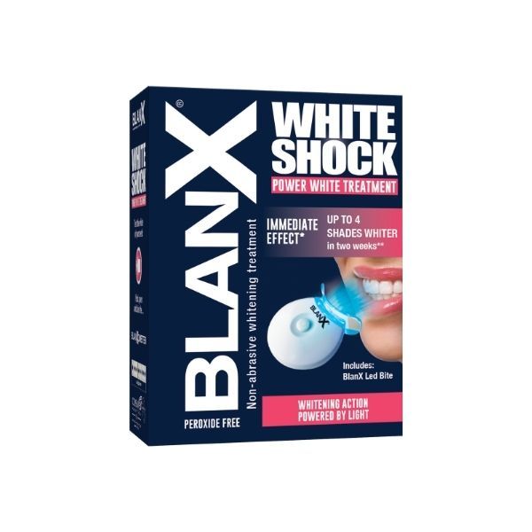 Зубная паста+световой активатор-капа отбеливающий уход White Shock Blanx/Бланкс 50мл бланкс экстра вайт зубная паста интенсивно отбеливающая 50мл