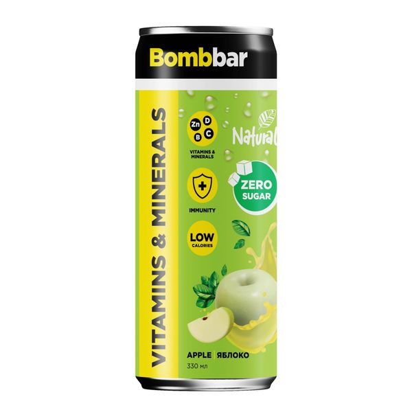Лимонад газированный яблоко Bombbar 330мл ООО ПК Натуральные напитки 2664526 - фото 1