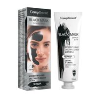 Маска-экспресс моментальная для лица черная детокс и сияние Black mask Compliment/Комплимент 80мл