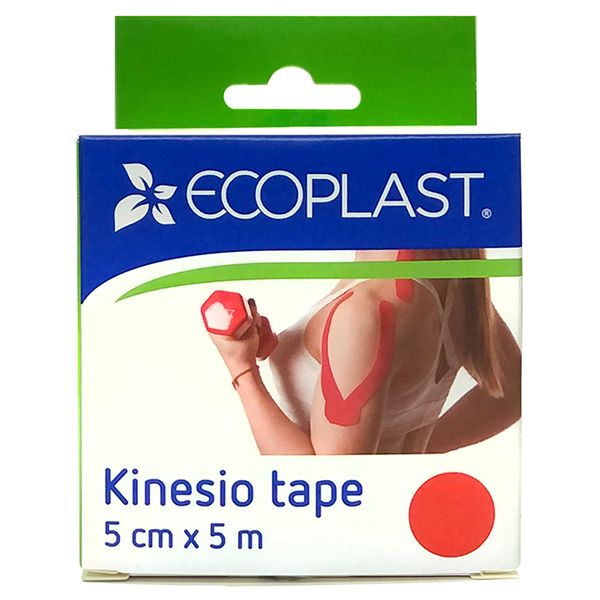 Тейп кинезио Экопласт, цвет красный 5х500см cure tape classic тейп хлопок 5 см 5 м красный 1 шт