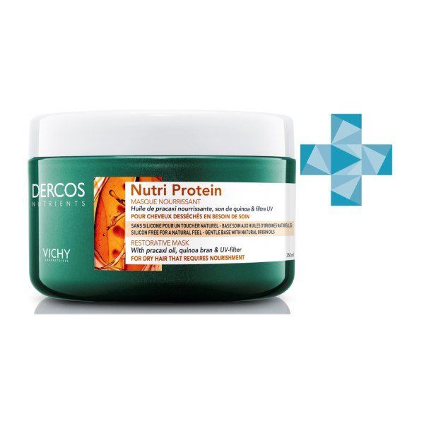 Маска для секущихся и поврежденных волос восстанавливающая Dercos Nutrients Nutri Protein Vichy/Виши 250мл
