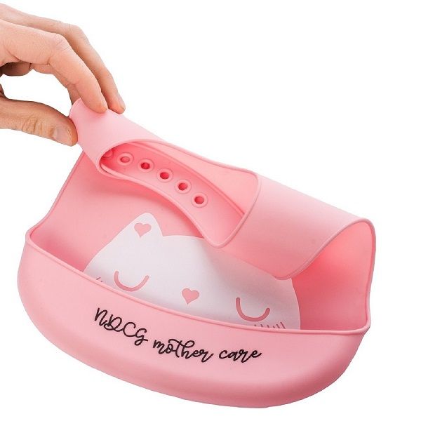 Слюнявчик нагрудник для кормления силиконовый Mother Care розовый NDCG NDCG LLC