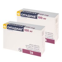 2Х Ситадиаб таблетки п/о плен. 100мг 28шт