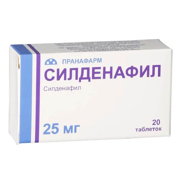 Силденафил таблетки п/о плен. 25мг 20шт суприламин таблетки 25мг 20шт