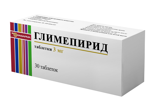 Глимепирид таблетки 3мг 30шт