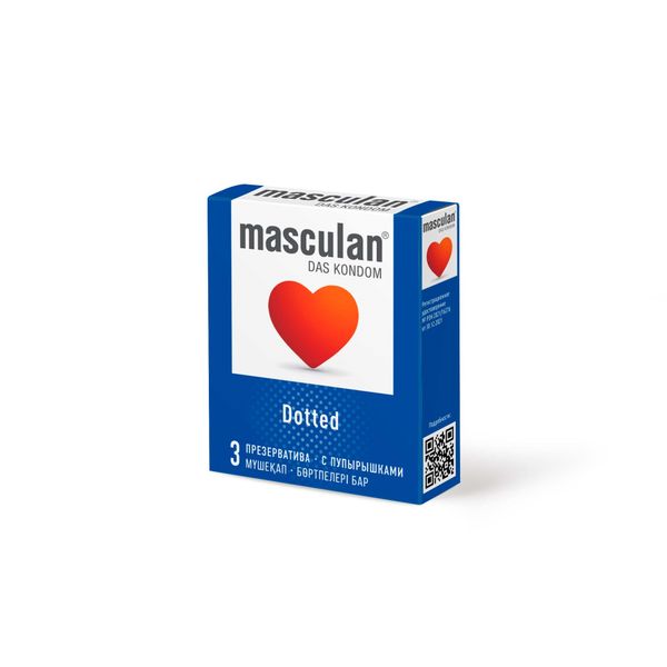 Презервативы с пупырышками Dotted Masculan/Маскулан 3шт презервативы masculan dotted 10 2 упаковки 20 презервативов с пупырышками