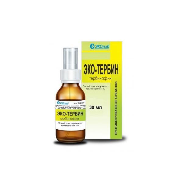 ЭКО-Тербин спрей для наружного применения 1% 30мл тербинафин таб 250мг 14