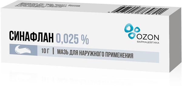 Синафлан мазь для наружного применения 0,025% 10г Озон ООО 1602718 - фото 1