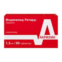 Индапамид ретард-Акрихин таблетки с модифиц. высвобожд. п/о 1,5мг 30шт, миниатюра фото №28