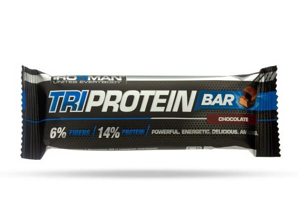 Батончик протеиновый шоколад в темной глазури TRI Protein Bar Ironman 50г 12шт