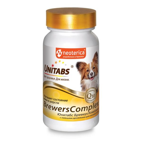 BrewersComplex с Q10 Unitabs таблетки для маленьких собак 100шт seniorcomplex с q10 unitabs таблетки для собак старше 7лет 100шт