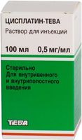 Цисплатин-Тева концентрат для приг. раствора для инфузий 0,5мг/мл 100мл