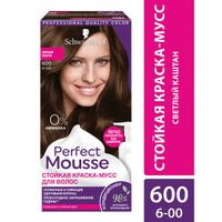 Краска для волос 600 Светлый каштан Perfect mousse 92,5мл миниатюра фото №3