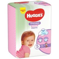 Трусики-подгузники для девочек Huggies/Хаггис р.5 12-17кг 15шт миниатюра фото №2