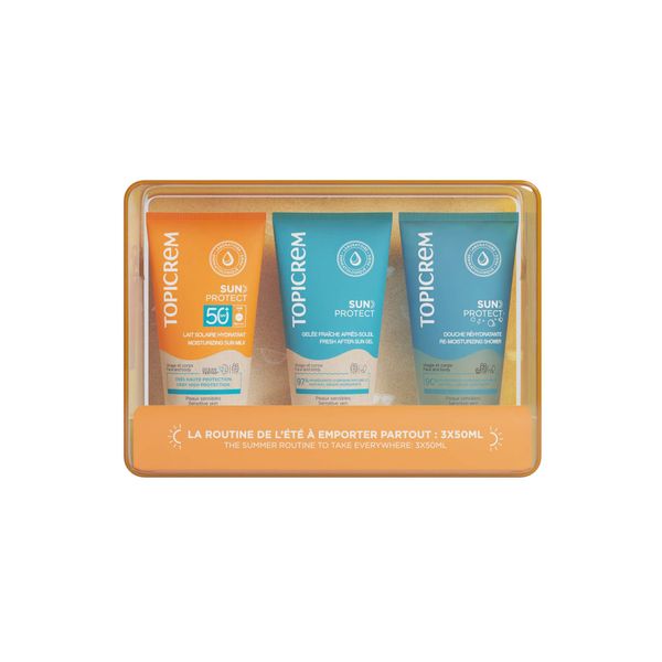 Набор Sun Protect TopicremТопикрем Молочко солнцезащитное SPF50 туба 50млЖеле против загара 50млГель для душа 50мл 1371₽