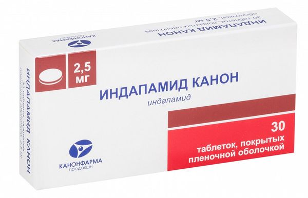 Индапамид таблетки п/о плен. 2,5мг 30шт индапамид таблетки ретард 1 5 мг 30 шт