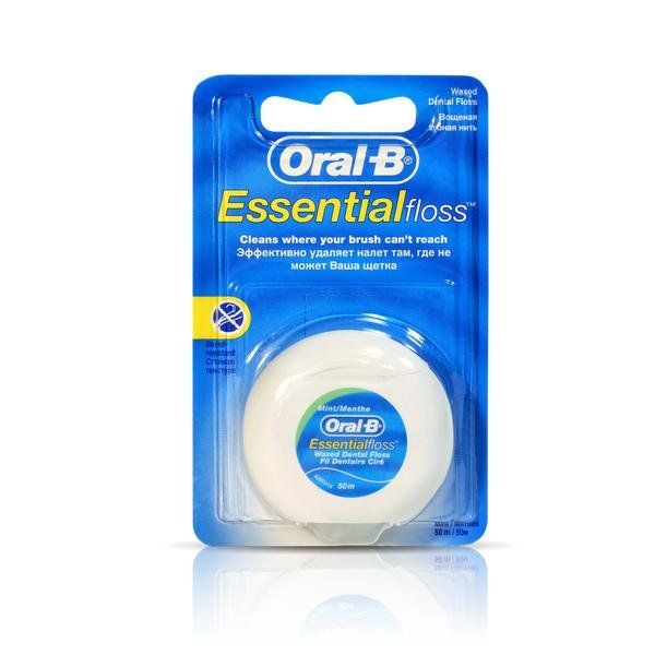 Купить Зубная нить Oral-B (Орал-Би) Essential Floss Waxed (Вощеная) Mint, 50 м., Procter & Gamble