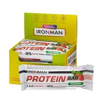 Батончик протеиновый с коллагеном клубника в белой глазури Protein Bar Ironman 50г 12шт