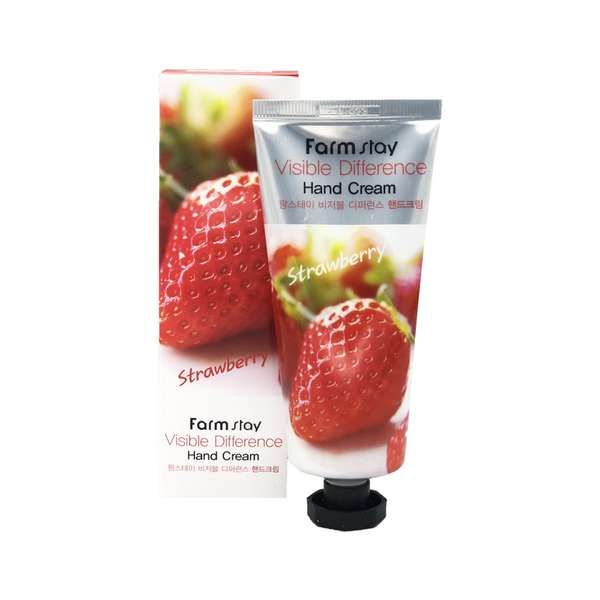Крем для рук увлажняющий с экстрактом клубники Visible difference strawberry FarmStay 100г