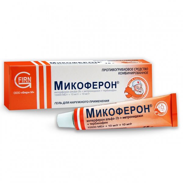 Микоферон гель для наружного применения 10000МЕ/г+10мг/г+10мг/г 30г