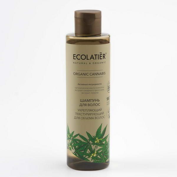 Шампунь укрепляющий Текстурирующий для объема волос Серия Organic Cannabis, Ecolatier Green 250 мл
