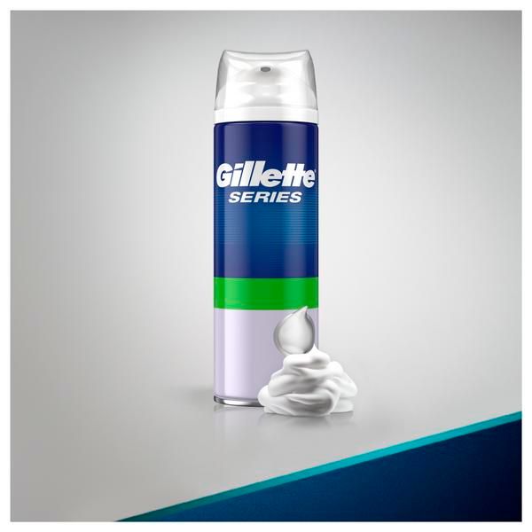 Gillette (Жиллетт) Пена для бритья Series Sensitive мужская для чувствительной кожи, 250мл одноразовая мужская бритва gillette blue3 3 шт