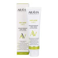 Крем для умывания+Скраб+Маска с AHA-кислотами 3 в 1 Anti-acne Aravia Laboratories 100мл