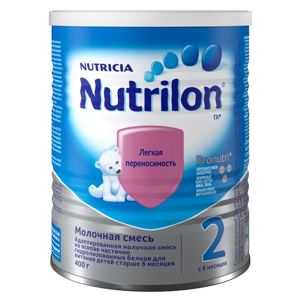 Смесь сухая на основе частично гидролизованных белков молочной сыворотки с 6 мес. ГА 2 Nutrilon/Нутрилон банка 400г неокейт джуниор смесь д питания гипоаллерг 400г