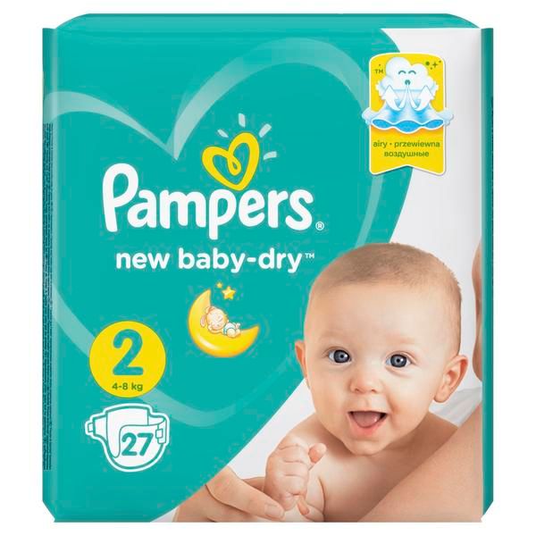 Подгузники Pampers (Памперс) New Baby-Dry р.2 Mini 3-6 кг 27 шт. фото №2
