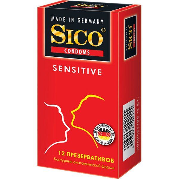 Презервативы Sico (Сико) Sensitive контурные анатомической формы 12 шт.
