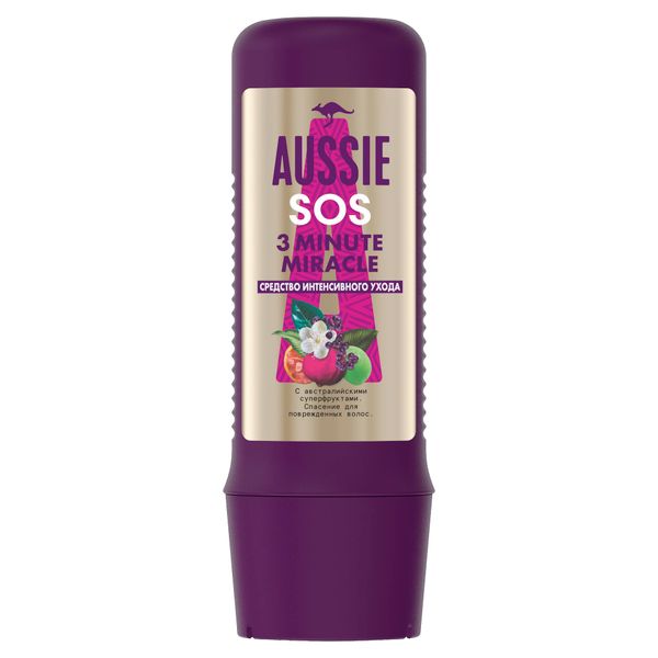 Средство для поврежденных волос интенсивный уход 3 Minute Miracle SOS Aussie/Осси фл. 225мл фотографии
