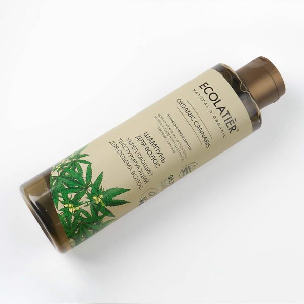 Шампунь укрепляющий Текстурирующий для объема волос Серия Organic Cannabis, Ecolatier Green 250 мл фото №2