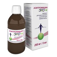 Азитромицин Экомед+шприц дозир. порошок для приготовления суспензии внутр.п 200мг/5мл 16,5г