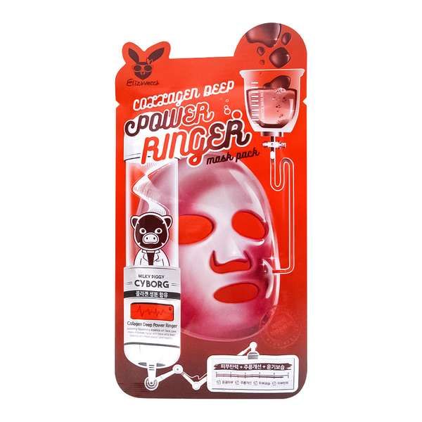 Маска укрепляющая тканевая с коллагеном Power ringer mask pack collagen deep Elizavecca 23мл