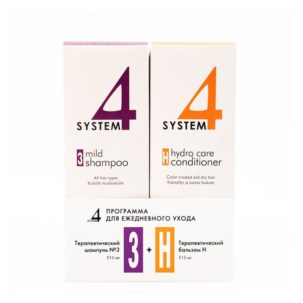 Набор System 4/Система 4: Шампунь №3 терапевтический 215мл+Бальзам-кондиционер Н 215мл