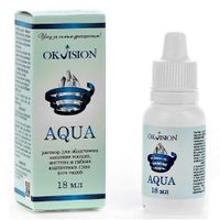 Раствор для облегчения ношения всех типов контактных линз Aqua Okvision фл. 18мл миниатюра фото №2