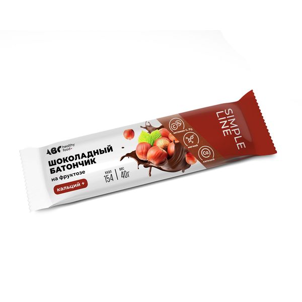Батончик в шоколадной глазури на фруктозе Витаген-кальций ABC Healthy Food 40г ит ми батончик мюсли в молочной глазури 30г
