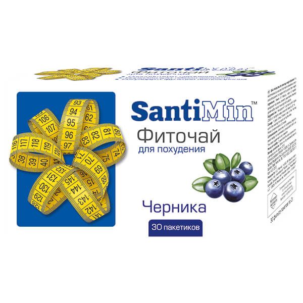 Фиточай для похудения с ароматом черники фильтр-пакет SantiMin/Сантимин 2г 30шт