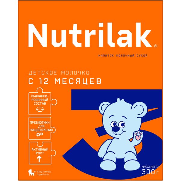 Напиток сухой молочный для детей детское молочко с 12 мес. 3 Nutrilak/Нутрилак 300г