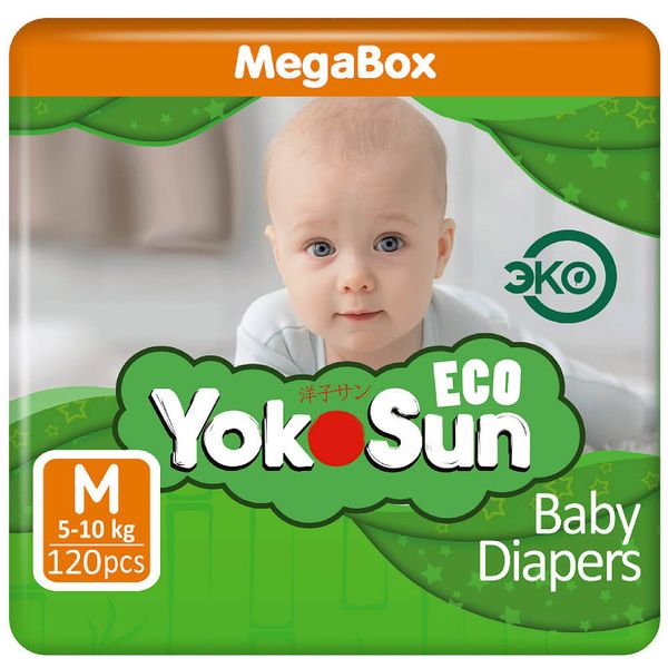 Подгузники детские Eco Megabox YokoSun 5-10кг 120шт р.M ООО Азия Лайф 2252000 - фото 1