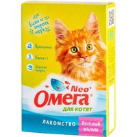 Лакомство Веселый малыш для котят с пребиотиком и таурином Омега Nео+ таблетки 60шт