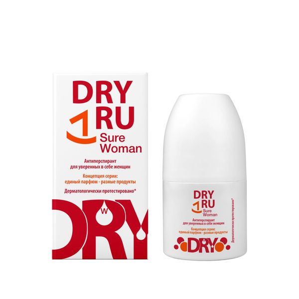 цена Антиперспирант для уверенных в себе женщин Roll-On Sure Woman Dry Ru/Драй Ру 50мл