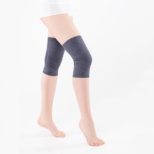 Бандаж на коленный сустав из бамбука, фиксация с силиконом Habic, серый, обхват 28-31см р.2 фото №3