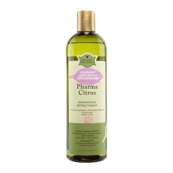 Шампунь GREEN PHARMA (Грин фарма) для окрашенных волос Pharma Citrus с экстрактом грейпфрута 500 мл
