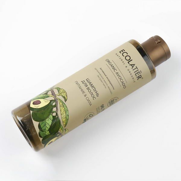 Шампунь для волос Питание & Сила Серия Organic Avocado, Ecolatier Green 250 мл фото №2