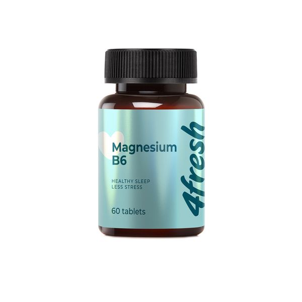 Магний В6 4Fresh/4Фреш таблетки 60шт витаминно минеральный комплекс для роста и здоровья волос и ногтей 4fresh 4фреш таблетки 60шт