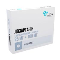 Лозартан-Н таблетки п/о плен. 25мг+100мг 30шт миниатюра